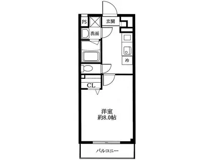 アンプルール フェール 本郷(1K/3階)の間取り写真