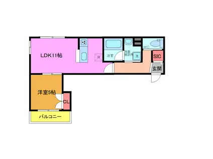 H&K当代島(1LDK/3階)の間取り写真
