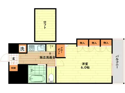 エステムコート梅田東アクアパレス(1K/5階)の間取り写真