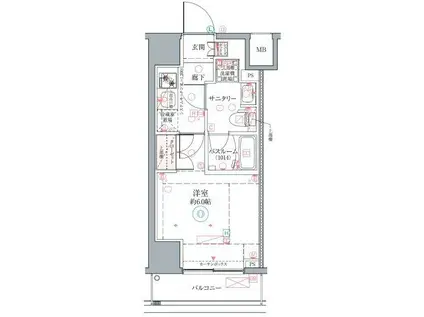 クレヴィスタ横浜関内II(1K/8階)の間取り写真