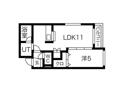 モルティーニ南郷(1LDK/3階)の間取り写真