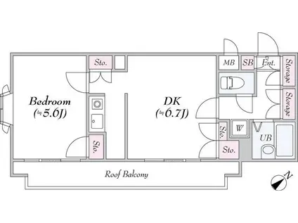 菱和パレス早稲田壱番館(1DK/4階)の間取り写真