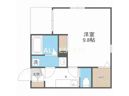 ICH天王寺(1K/1階)の間取り写真