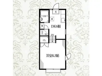 レガーロ(1DK/2階)の間取り写真