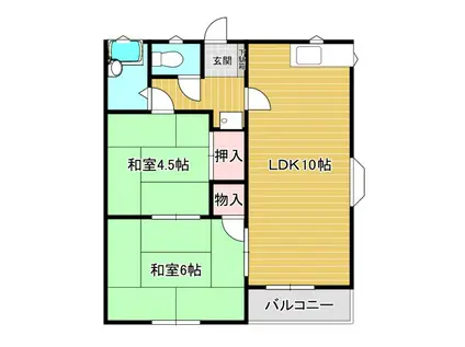 スリーゼ佐倉(2LDK/2階)の間取り写真