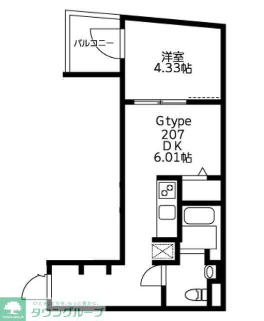 U RESIDENCE武蔵小山(1DK/1階)の間取り写真