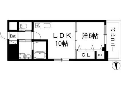 D&DESIGNレジデンス鶴舞(1LDK/8階)の間取り写真