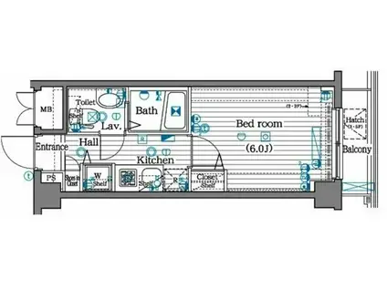 ガラシティ大崎(1K/4階)の間取り写真