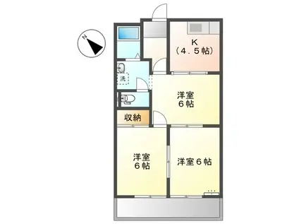 エクセルハイム(3K/2階)の間取り写真