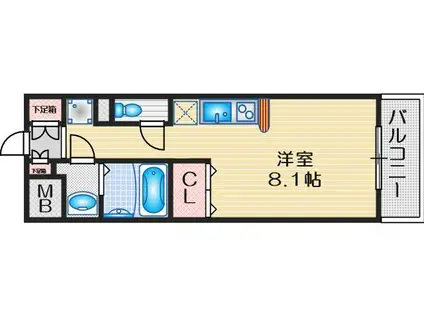 エルセレーノ吹田(ワンルーム/1階)の間取り写真
