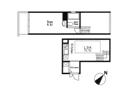 A.CUBE(1LDK/5階)の間取り写真