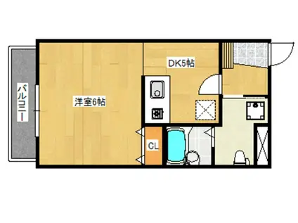 リノ・パラッツォ(1DK/3階)の間取り写真