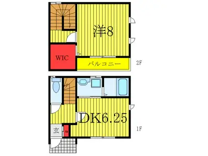 徳丸3丁目テラスハウス(1DK/1階)の間取り写真
