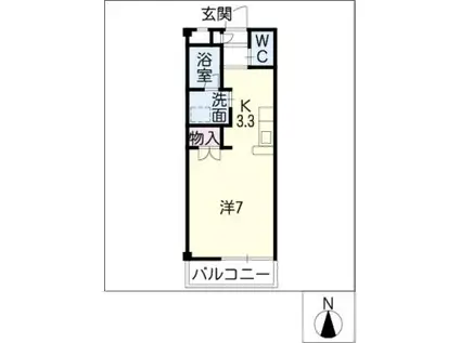 プログレス(1K/2階)の間取り写真