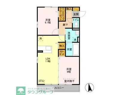 CANDY WOOD(2LDK/1階)の間取り写真