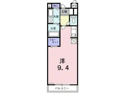 メゾンKY(ワンルーム/1階)の間取り写真