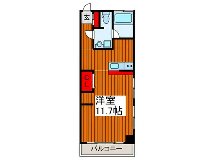 ロイヤルレモン(ワンルーム/1階)の間取り写真