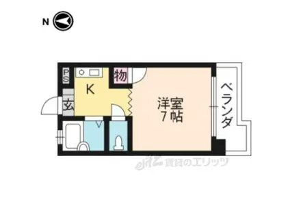 イヌイビル(1K/5階)の間取り写真