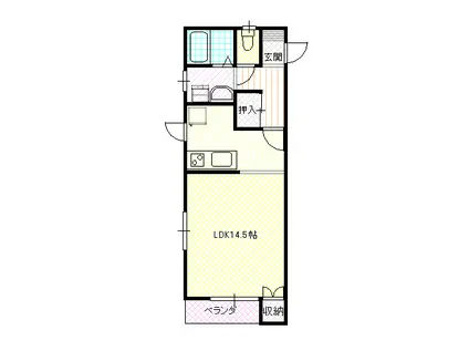 レーベンウエスト(1K/2階)の間取り写真