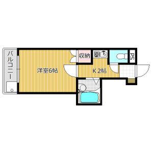 グレース草深(1K/2階)の間取り写真