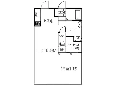 LA TOUR WIN(ワンルーム/2階)の間取り写真