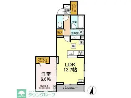 KOMFORTA(1LDK/1階)の間取り写真