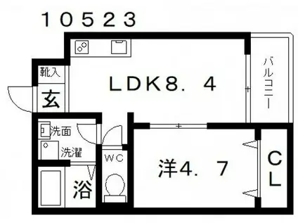 MARK VILLA 藤井寺(1LDK/3階)の間取り写真