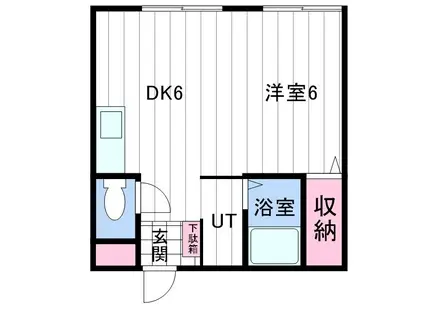 ドリームハウスII(1DK/2階)の間取り写真