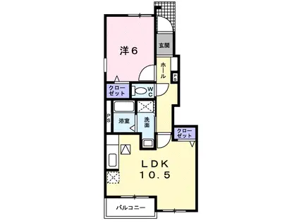 サンリット 佐橋(1LDK/1階)の間取り写真