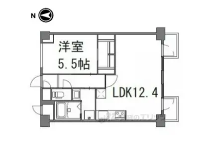 サンフローラ三条大宮(1LDK/4階)の間取り写真