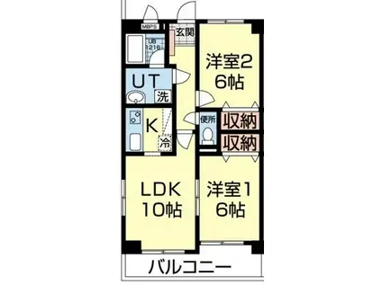 ヴァン・ドゥノーブルII(2LDK/2階)の間取り写真