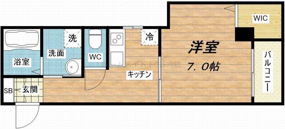 クィーンライフ東今里(1K/9階)の間取り写真