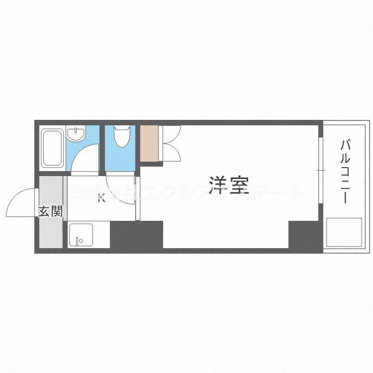 ジュネス福島(1K/4階)の間取り写真
