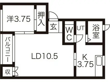 スカイタウンヨシダG3(1LDK/1階)の間取り写真