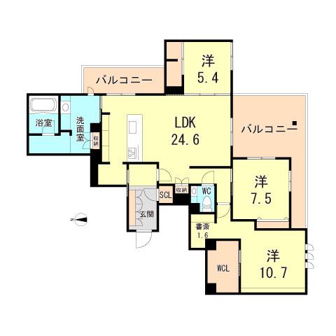 シークリサンス岡本(3LDK/2階)の間取り写真