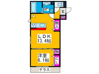 南海泉北線 深井駅 徒歩13分 3階建 築11年(1LDK/1階)の間取り写真