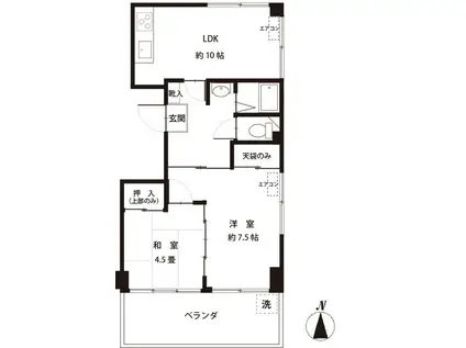 遠藤ビル 4(2LDK/4階)の間取り写真