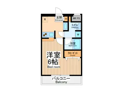 エスフォート玉川学園前(1K/3階)の間取り写真