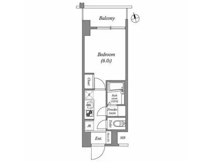エスタート品川南大井(1K/7階)の間取り写真