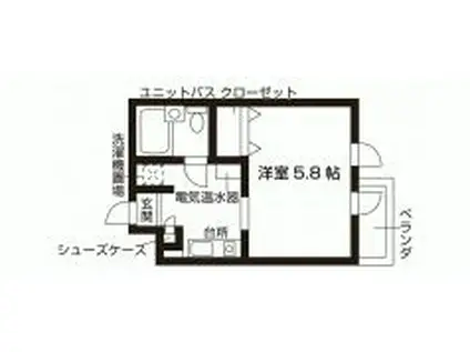 アルシュ金町(1K/2階)の間取り写真