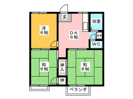 フォーレスト A(3DK/1階)の間取り写真