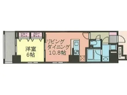 PERTE八王子(1LDK/5階)の間取り写真