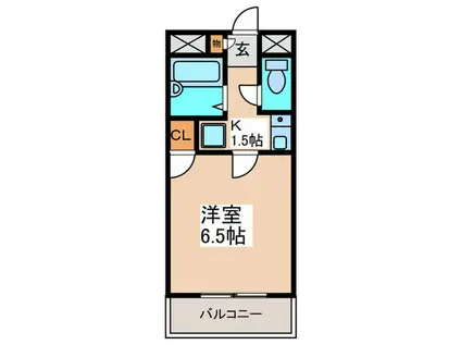 ストゥーディオ 春日丘(1K/2階)の間取り写真