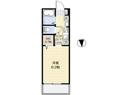 ルミエール赤羽(1K/1階)の間取り写真