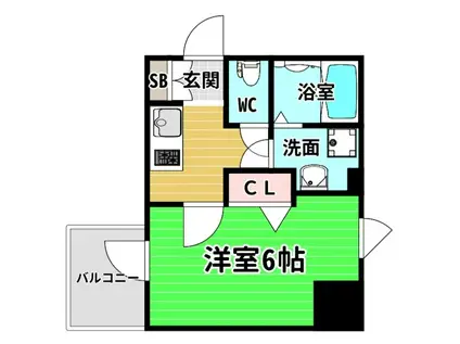 ファーストフィオーレ難波南(1K/10階)の間取り写真