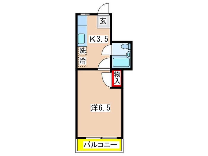 メゾンアベ(1K/2階)の間取り写真