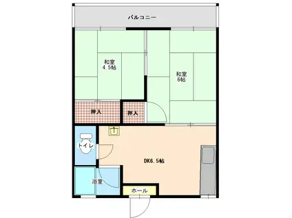 コーポ西垣2棟(2DK/2階)の間取り写真