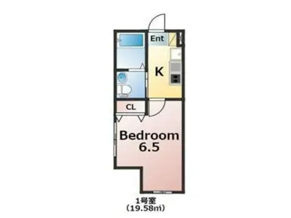 フローレンスベリー東村山(1K/1階)の間取り写真