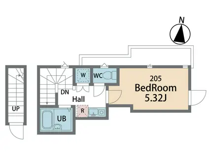 MOCA(1K/2階)の間取り写真