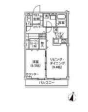トレーノ赤堤(1LDK/2階)の間取り写真